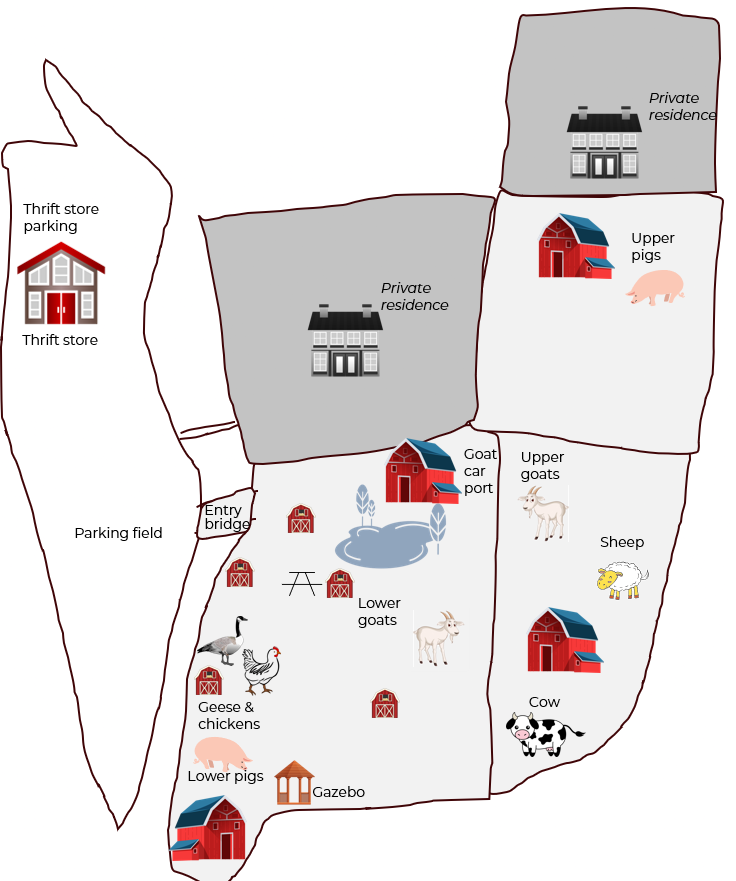 Animal Haven of Asheville Sanctuary Map